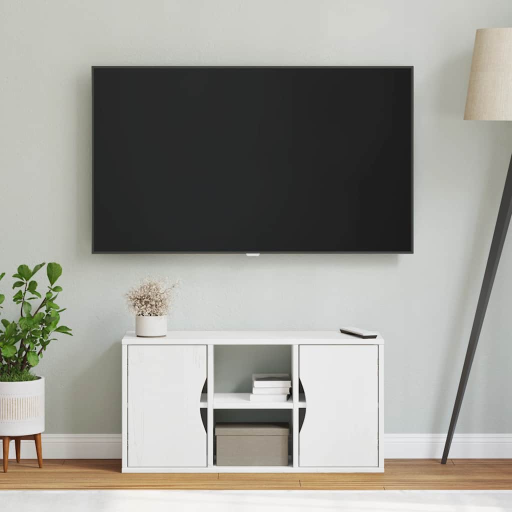 TV Cabinet ODDA White 79x24x40 cm Solid Wood Pine