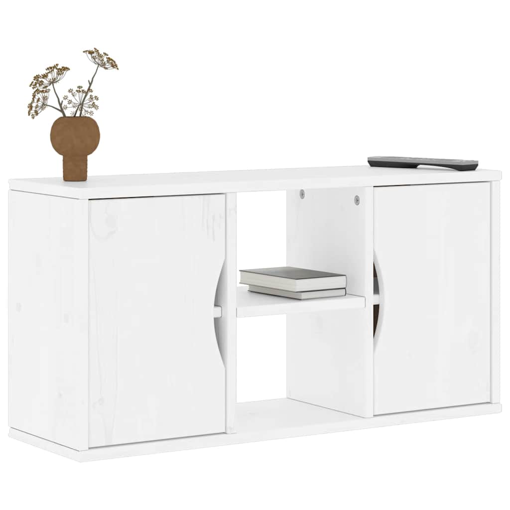 TV Cabinet ODDA White 79x24x40 cm Solid Wood Pine