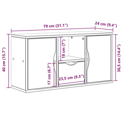 TV Cabinet with Drawer “ODDA” 79x24x40 cm Solid Wood Pine