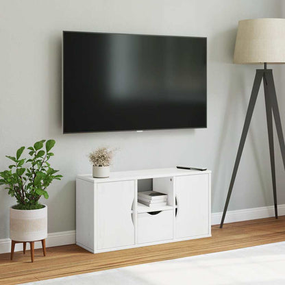 TV Cabinet with Drawer “ODDA” White 79x24x40 cm Solid Wood Pine