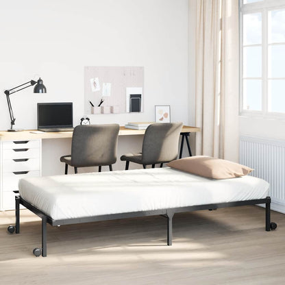 Bed Frame without Mattress Foldable Black 90x190 cm Steel