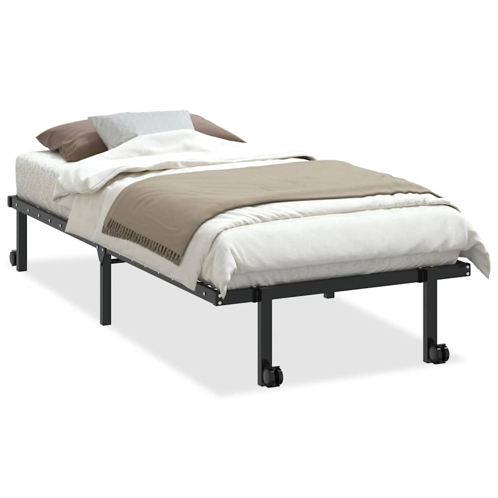 Bed Frame without Mattress Foldable Black 90x200 cm Steel