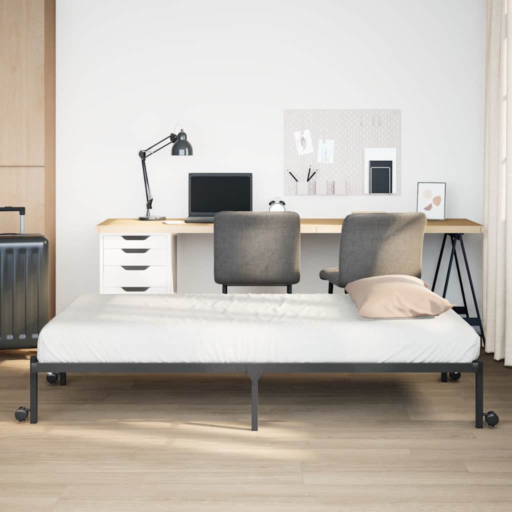 Bed Frame without Mattress Foldable Black 90x200 cm Steel