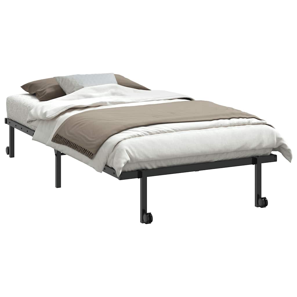 Bed Frame without Mattress Foldable Black 107x203 cm Steel