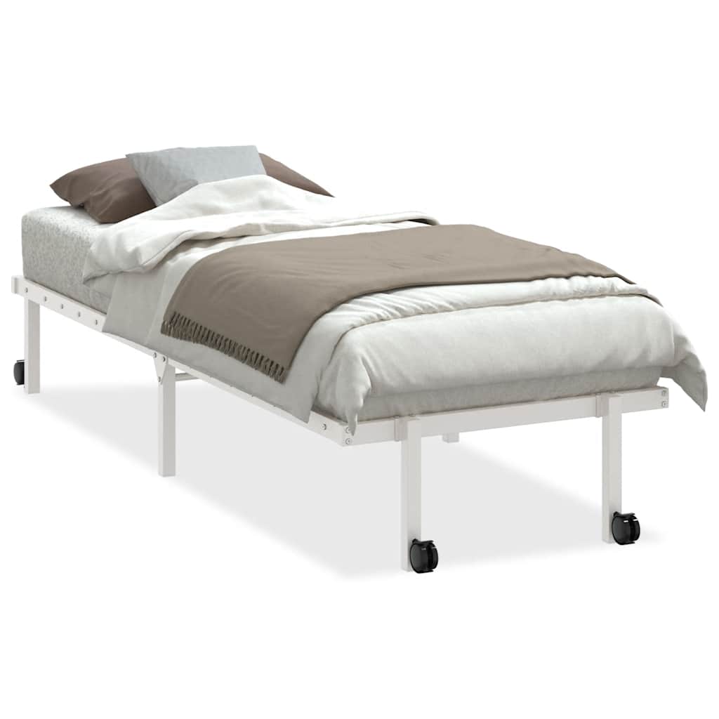 Bed Frame without Mattress Foldable White 80x200 cm Steel