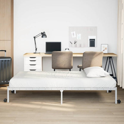 Bed Frame without Mattress Foldable White 90x190 cm Steel