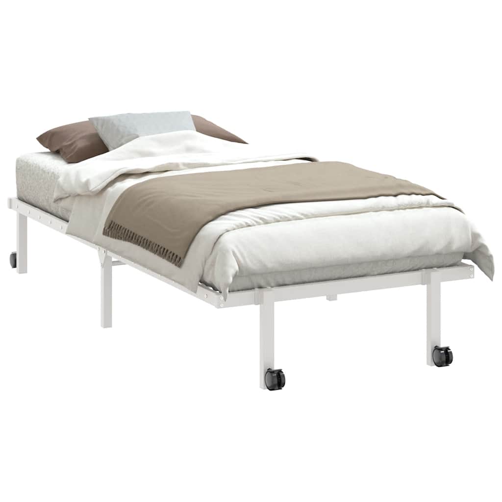 Bed Frame without Mattress Foldable White 90x200 cm Steel