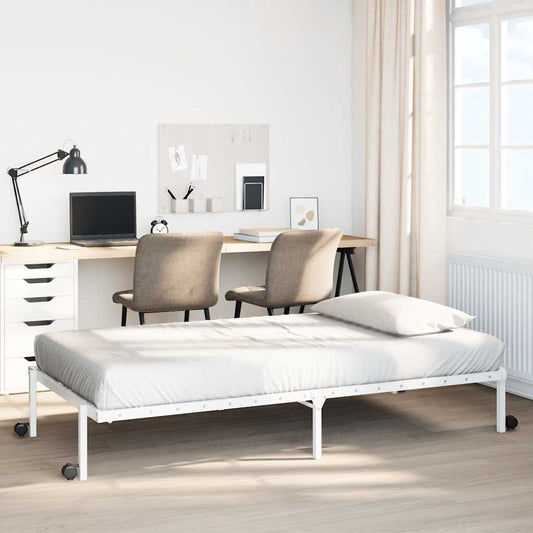 Bed Frame without Mattress Foldable White 90x200 cm Steel