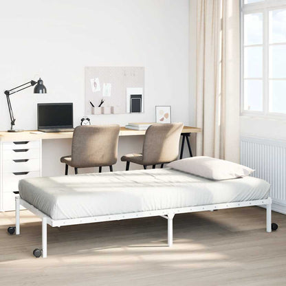 Bed Frame without Mattress Foldable White 100x190 cm Steel