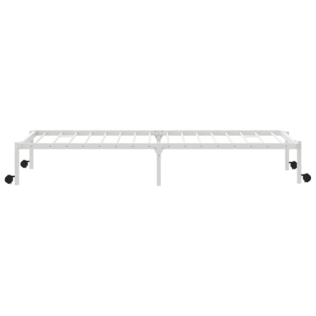 Bed Frame without Mattress Foldable White 100x200 cm Steel