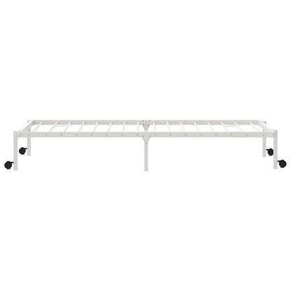 Bed Frame without Mattress Foldable White 100x200 cm Steel