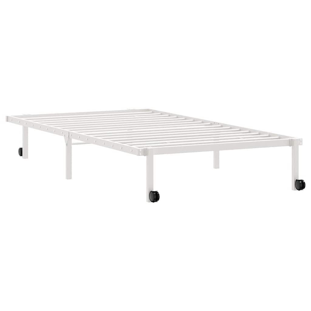 Bed Frame without Mattress Foldable White 100x200 cm Steel