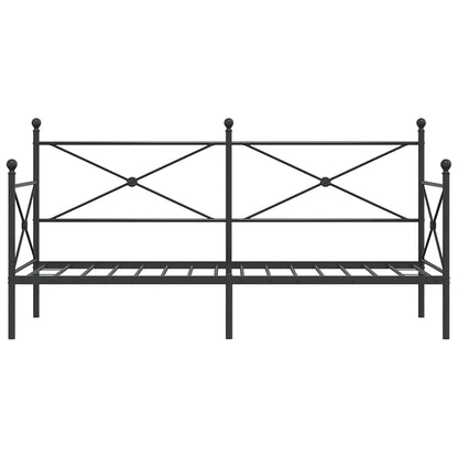 Day Bed without Mattress Black 80x200 cm Steel