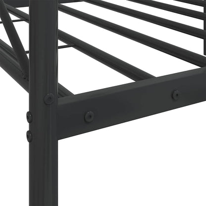 Day Bed without Mattress Black 80x200 cm Steel