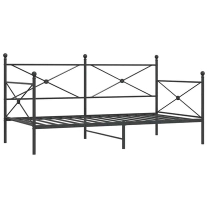 Day Bed without Mattress Black 107x203 cm Steel