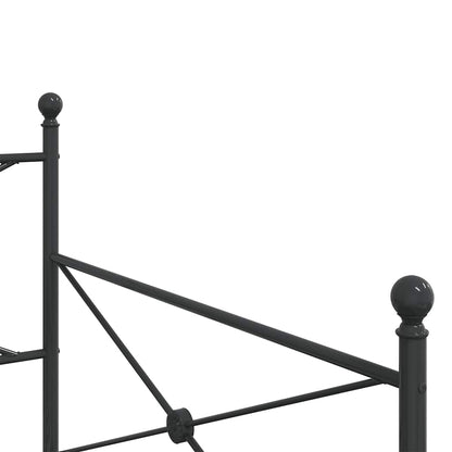 Day Bed without Mattress Black 107x203 cm Steel