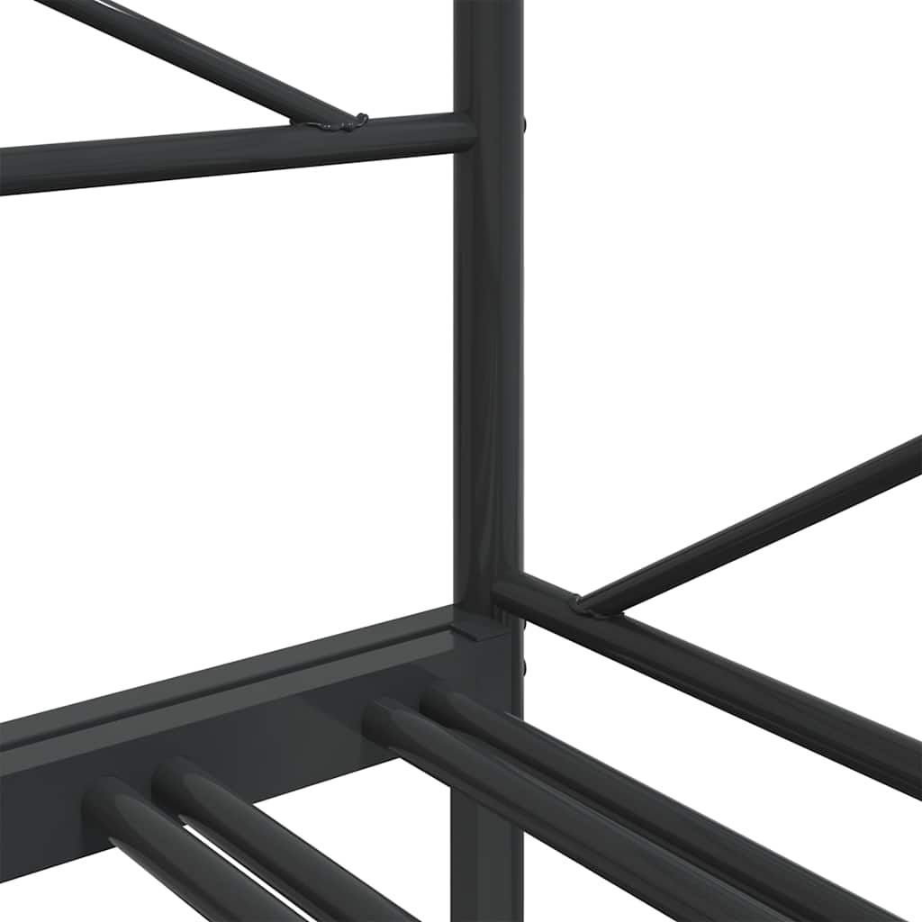 Daybed with Trundle without Mattress Black 75x190 cm Steel