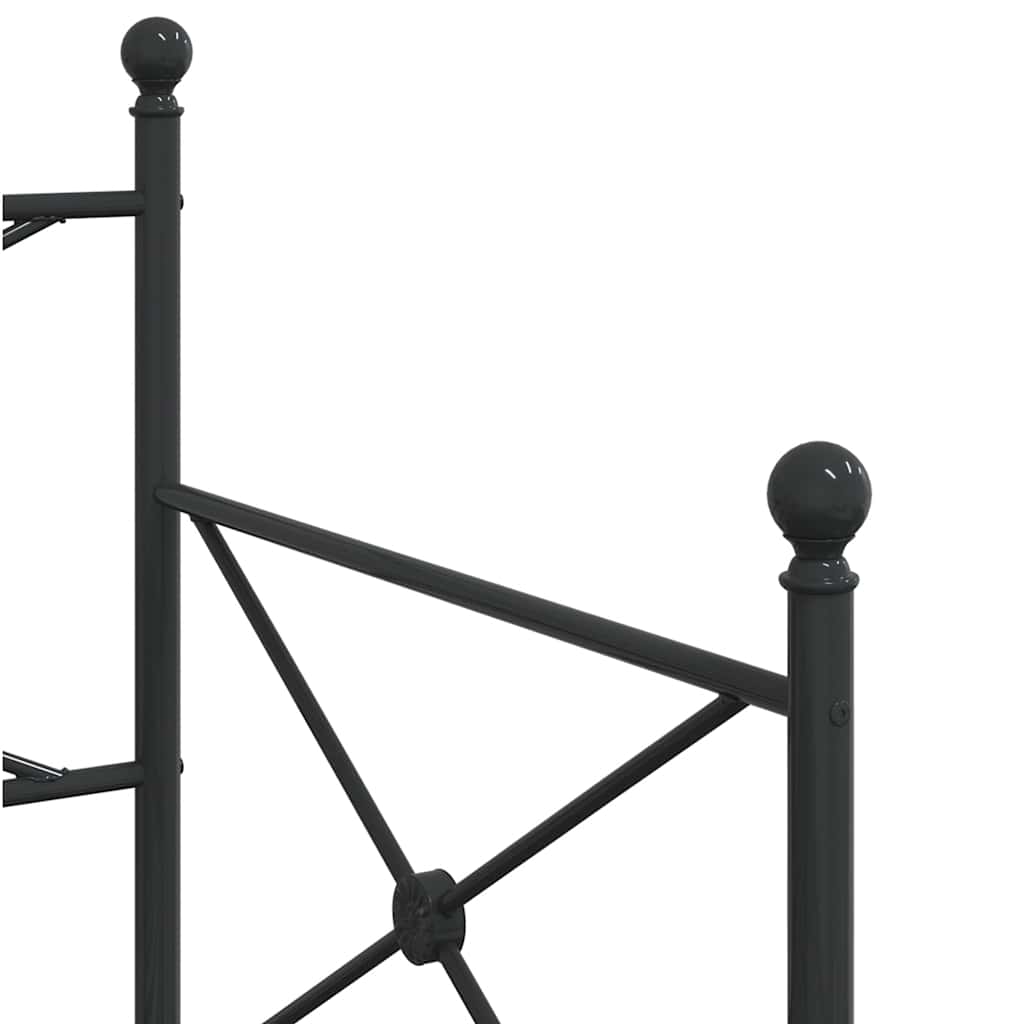 Daybed with Trundle without Mattress Black 75x190 cm Steel