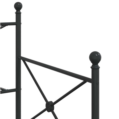 Daybed with Trundle without Mattress Black 75x190 cm Steel