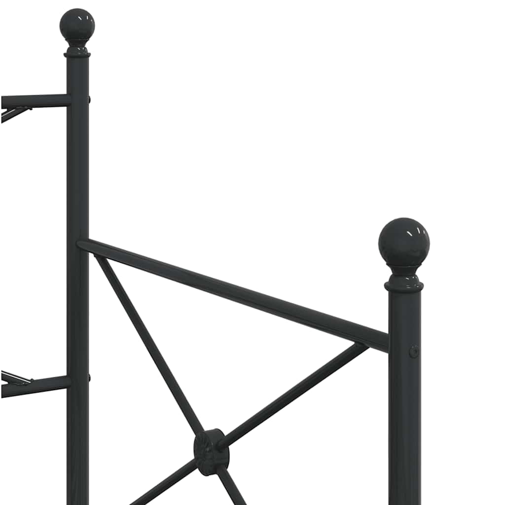 Daybed with Trundle without Mattress Black 75x190 cm Steel