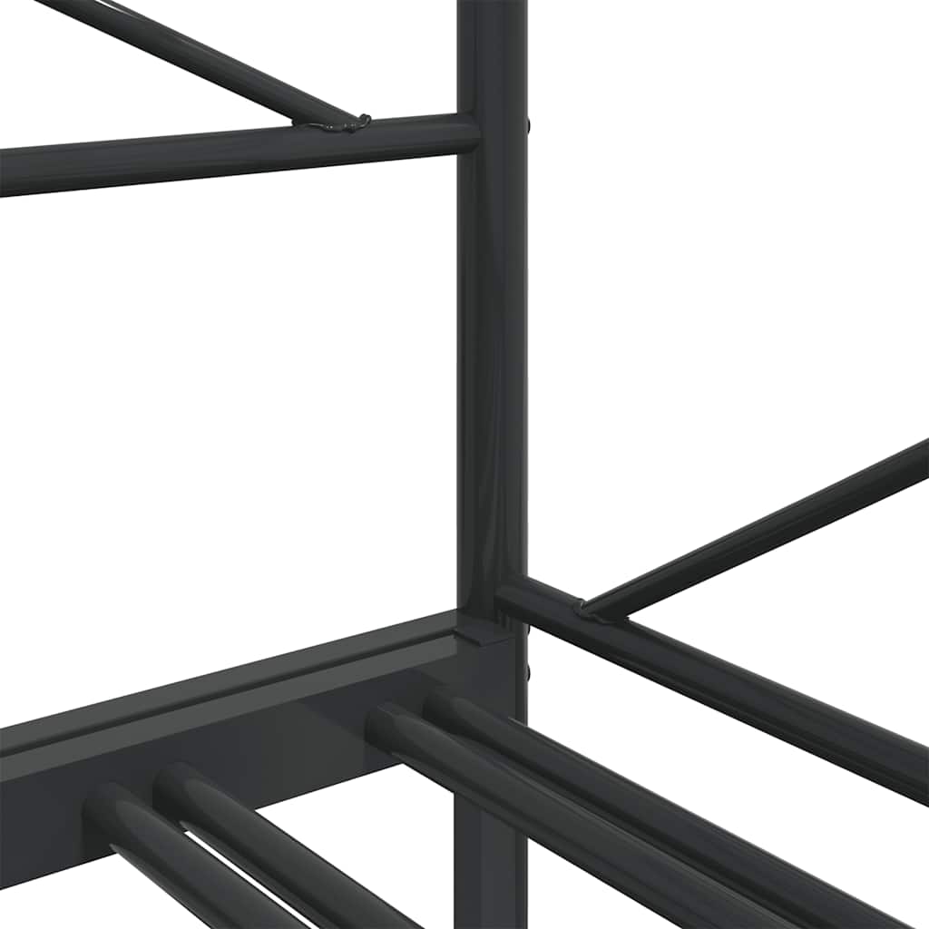 Daybed with Trundle without Mattress Black 90x200 cm Steel