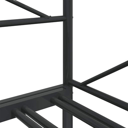 Daybed with Trundle without Mattress Black 90x200 cm Steel
