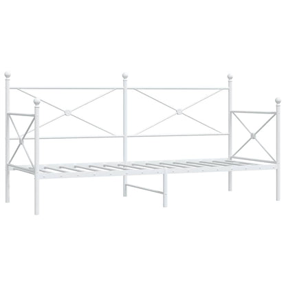 Day Bed without Mattress White 90x200 cm Steel