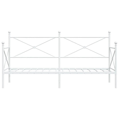 Day Bed without Mattress White 90x200 cm Steel