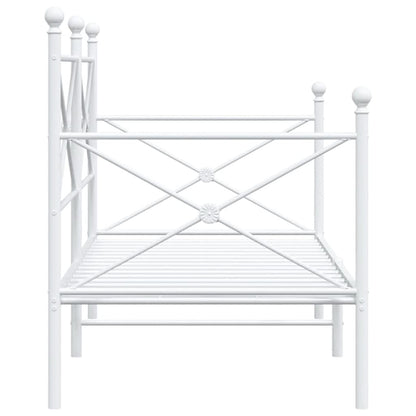 Day Bed without Mattress White 90x200 cm Steel