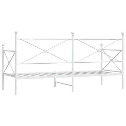 Day Bed without Mattress White 90x200 cm Steel