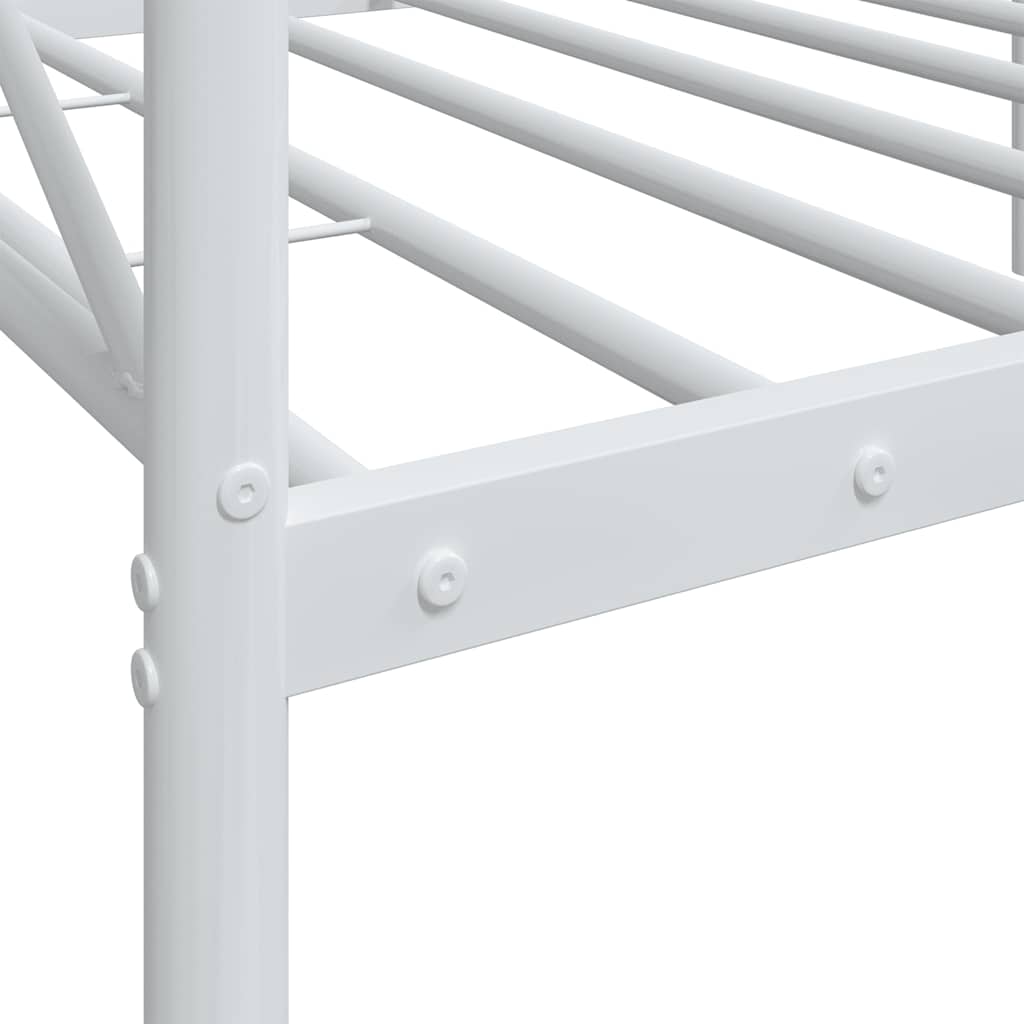Day Bed without Mattress White 90x200 cm Steel