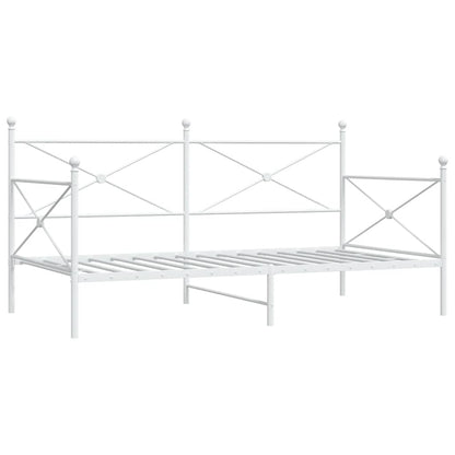 Day Bed without Mattress White 107x203 cm Steel