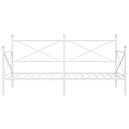 Day Bed without Mattress White 107x203 cm Steel