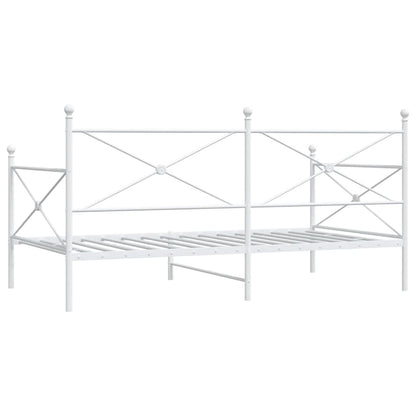 Day Bed without Mattress White 107x203 cm Steel