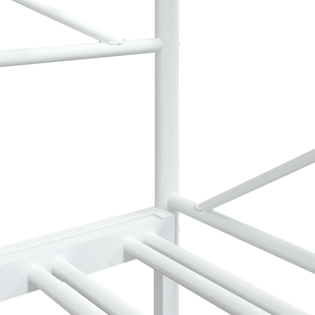 Daybed with Trundle without Mattress White 75x190 cm Steel