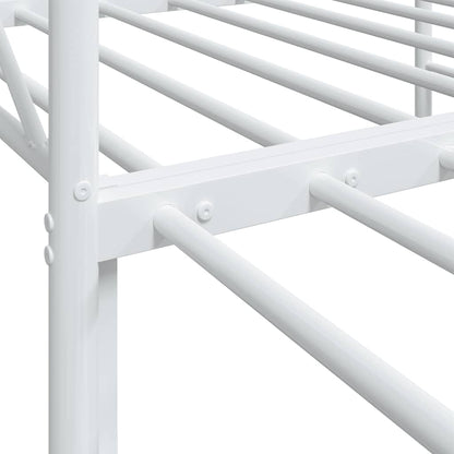 Daybed with Trundle without Mattress White 75x190 cm Steel