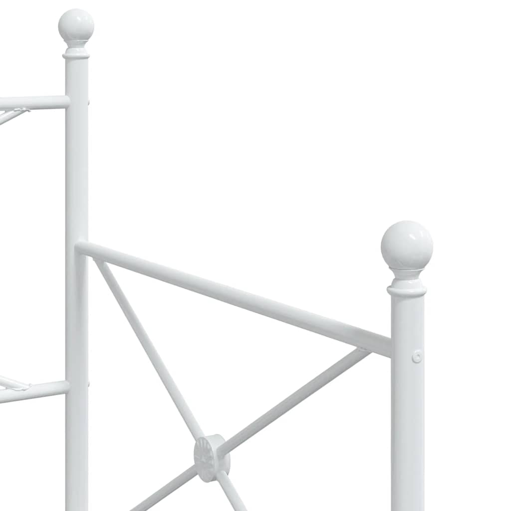 Daybed with Trundle without Mattress White 90x200 cm Steel