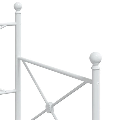 Daybed with Trundle without Mattress White 90x200 cm Steel