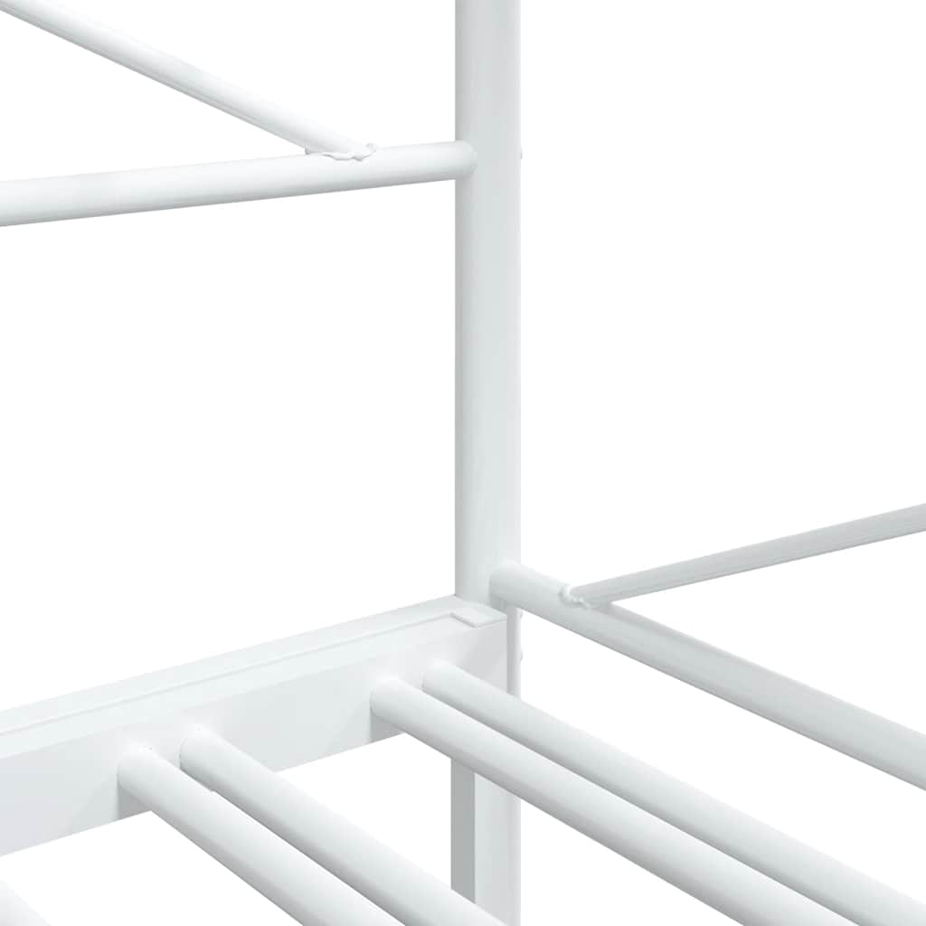 Daybed with Trundle without Mattress White 107x203 cm Steel