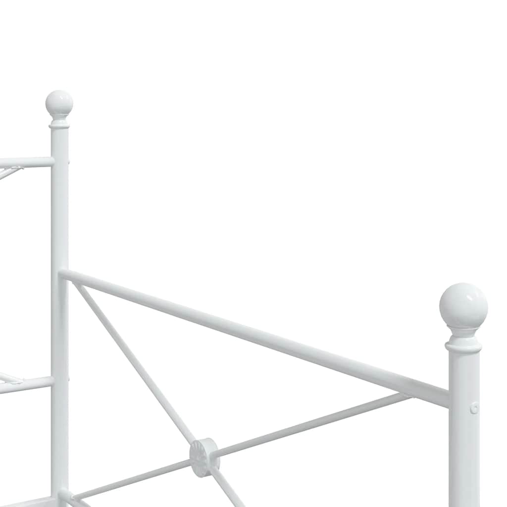 Daybed with Trundle without Mattress White 107x203 cm Steel