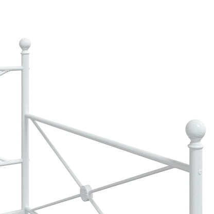 Daybed with Trundle without Mattress White 107x203 cm Steel
