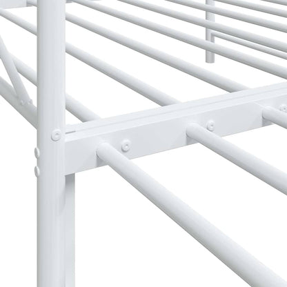 Daybed with Trundle without Mattress White 107x203 cm Steel