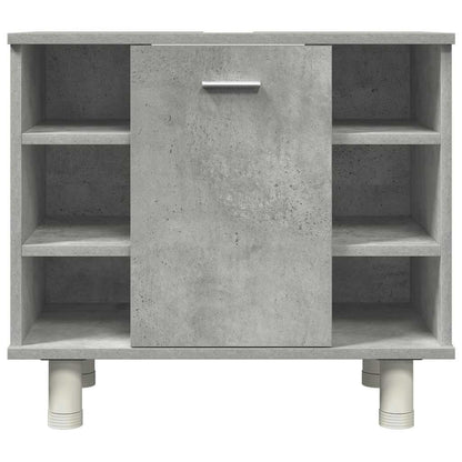 4 Piece Bathroom Furniture Set Concrete Grey Engineered Wood