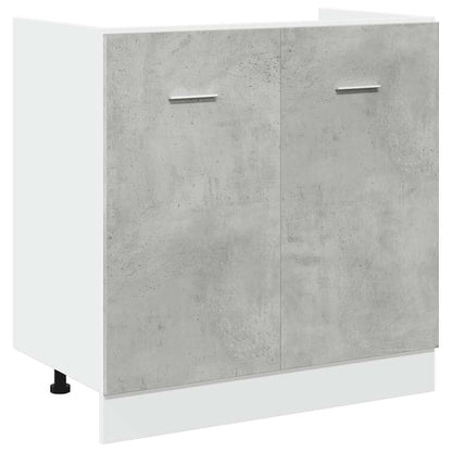 7 Piece Kitchen Cabinet Set Lyon Concrete Grey Engineered Wood