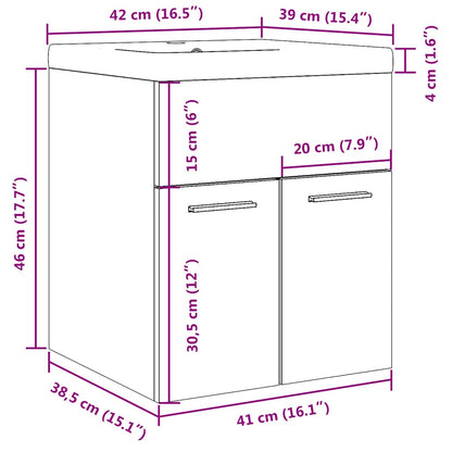 2 Piece Bathroom Furniture Set Concrete Grey Engineered Wood