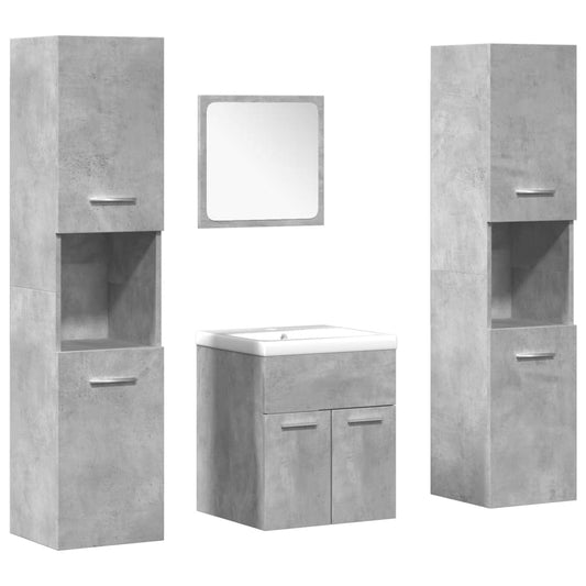 Bathroom Furniture Set | Concrete Grey, White