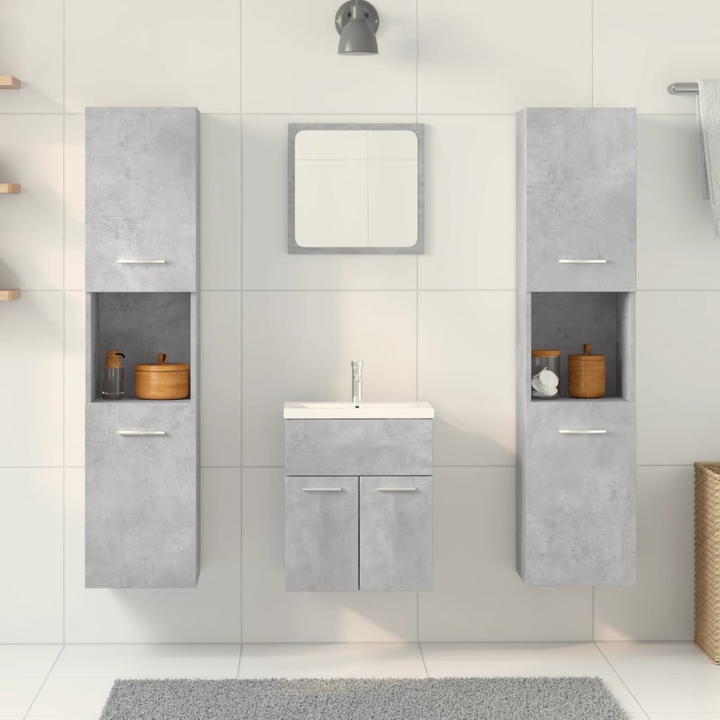 Bathroom Furniture Set | Concrete Grey, White