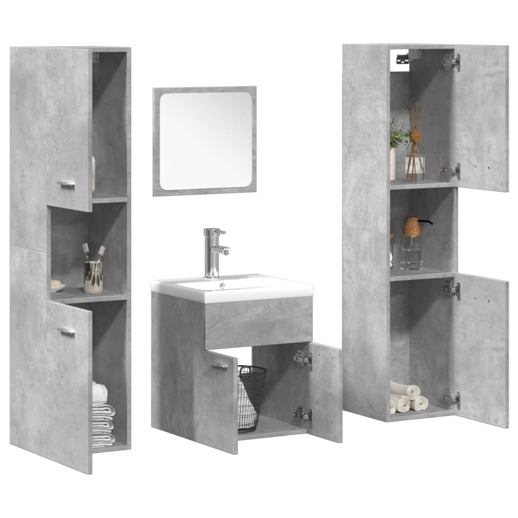 Bathroom Furniture Set | Concrete Grey, White