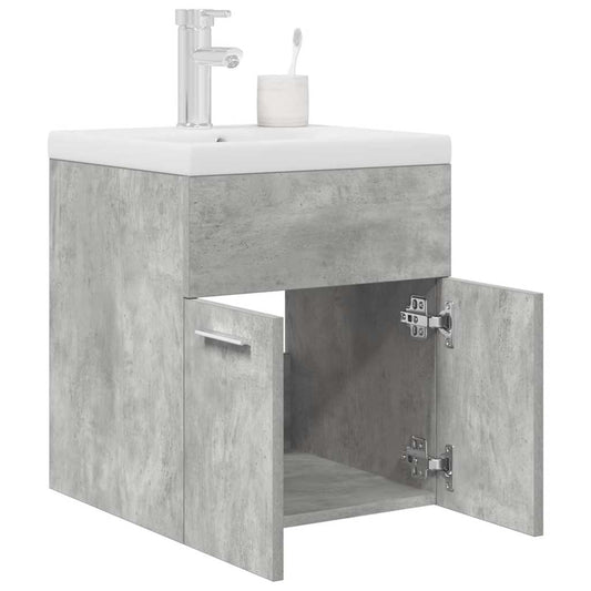 Bathroom Sink Cabinet with Built-in Basin&Faucet Concrete Grey
