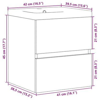 2 Piece Bathroom Furniture Set Concrete Grey Engineered Wood